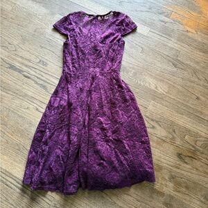 Elegant Purple Lace Fit & Flare Dress XS - Perfect for Parties Prom
